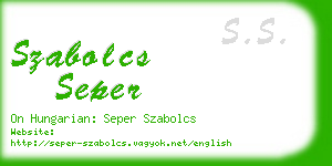 szabolcs seper business card